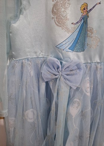 elsa Mavi Uzun Kollu Kız Çocuk Elbisesi - Görsel 5