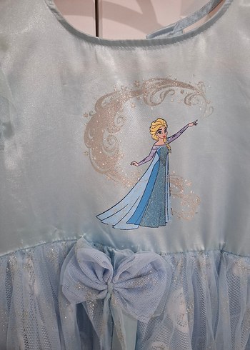 LC Waikiki elsa Mavi Uzun Kollu Kız Çocuk Elbisesi