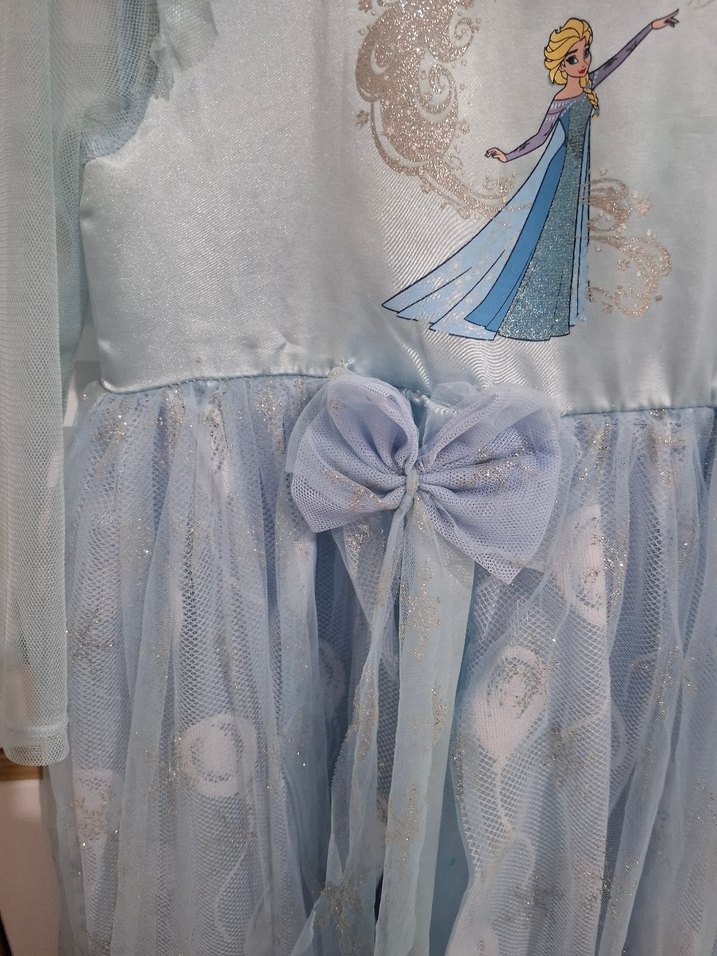 elsa Mavi Uzun Kollu Kız Çocuk Elbisesi - Görsel 5