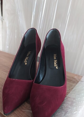 Diğer Kadife bordo stiletto 