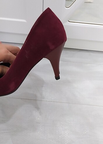 38 Beden Kadife bordo sıfır stiletto