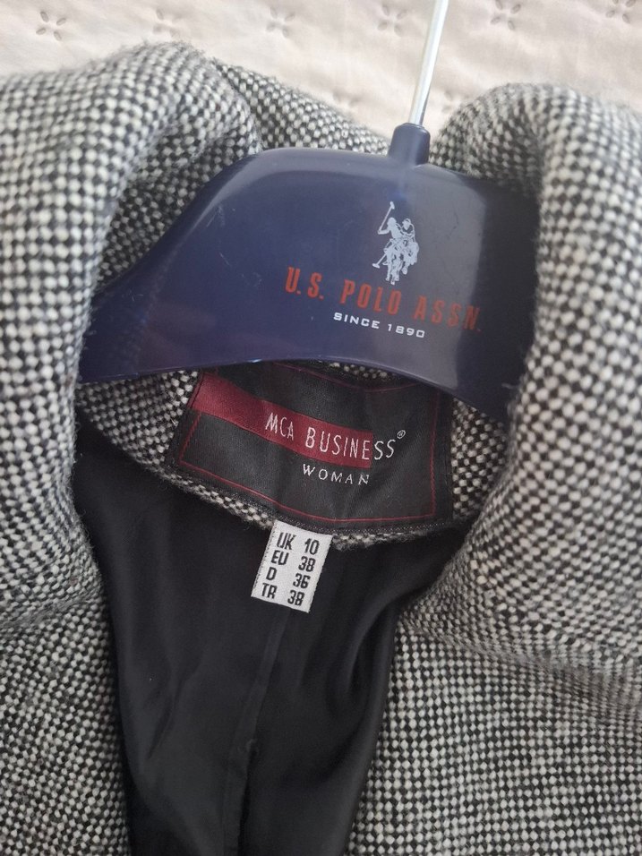 Düğmeli Gri Klasik Kaban - Görsel 4