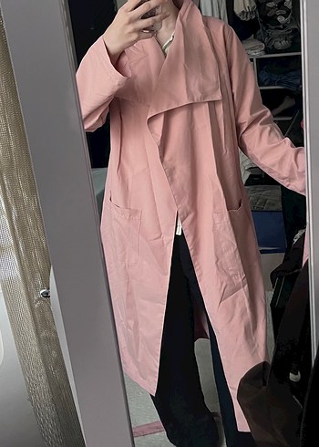 Pembe uzun Boy Salaş Trençkot
