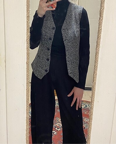xs Beden siyah Renk Kaşe yelek