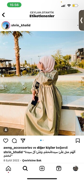 Ceylan Ceylan otantik haki elbise
