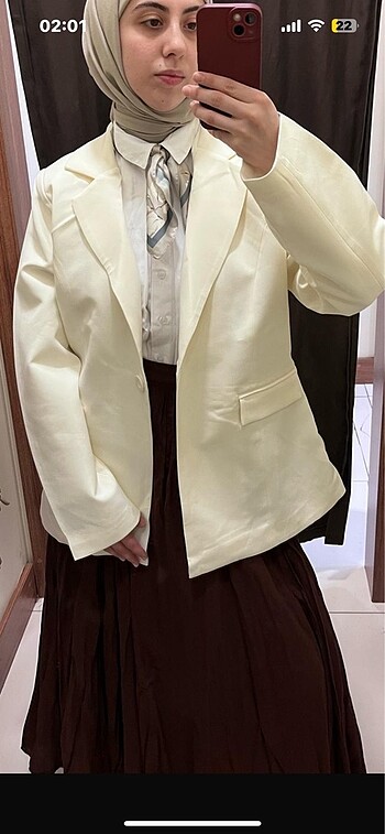 Ekru blazer ceket