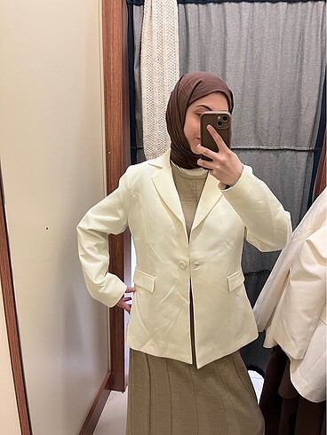 m Beden Ekru blazer ceket