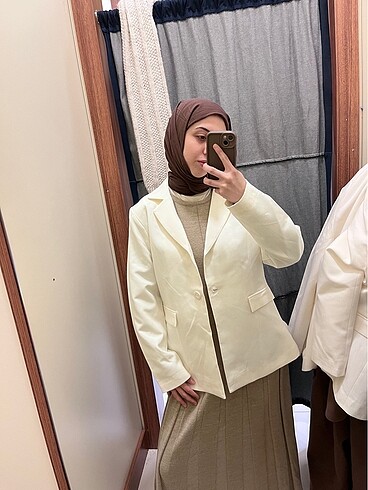 m Beden beyaz Renk Ekru blazer ceket