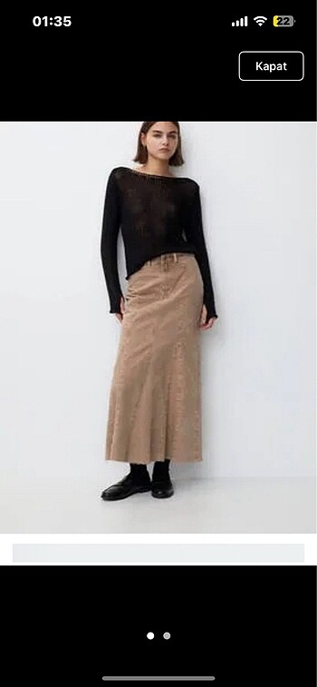 Pull and bear denim maxi etek