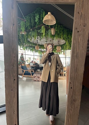 Yağ yeşili Kadın blazer ceket - Görsel 2