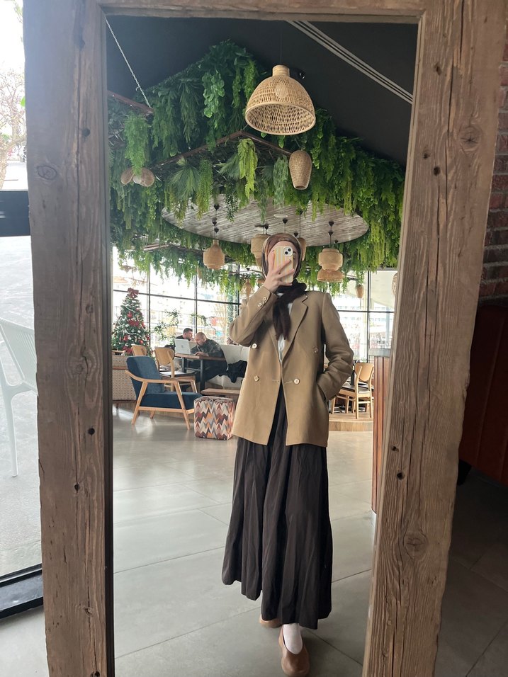 Yağ yeşili Kadın blazer ceket - Görsel 2