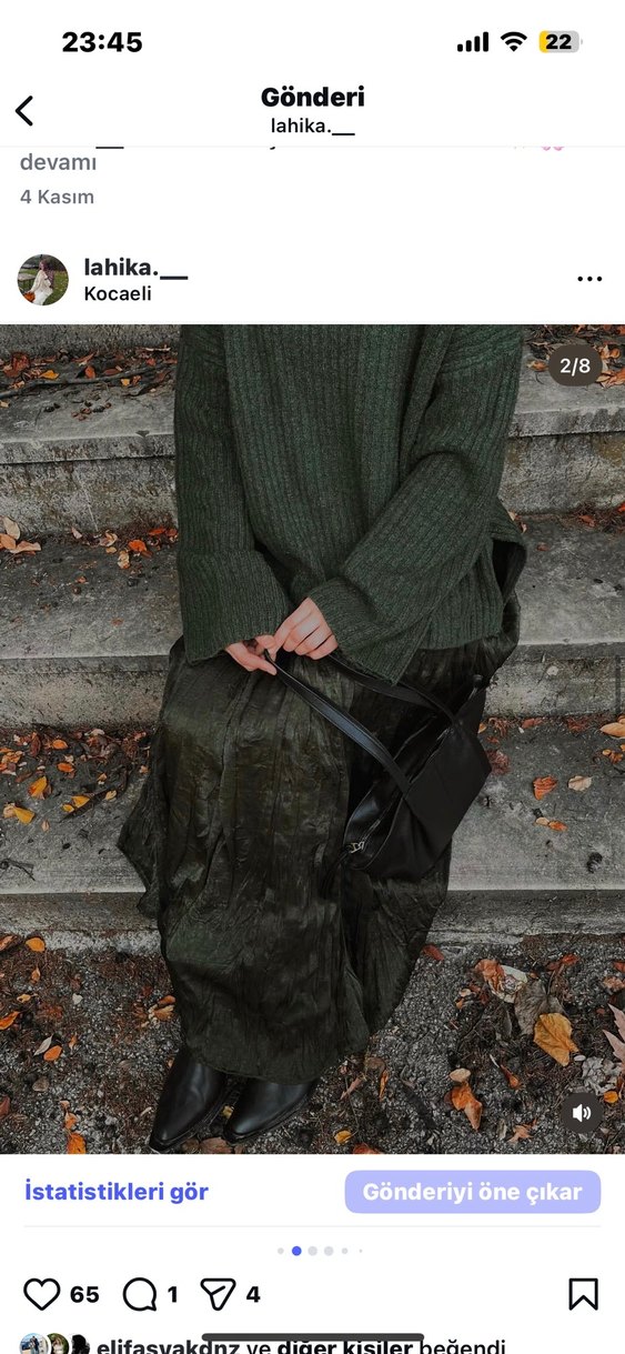 Yeşil triko kazak - Görsel 2