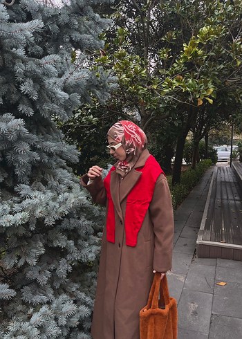 Düğmeli Kırmızı Kadın Uzun Kollu Kazak - Görsel 4