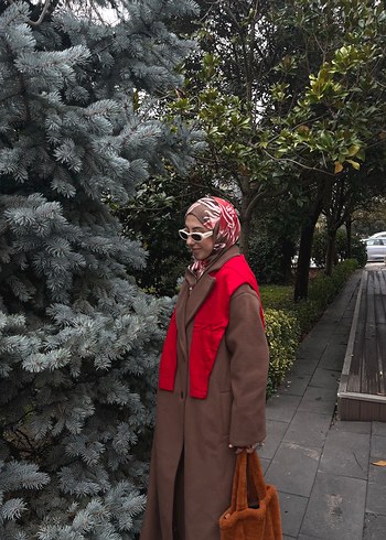 Düğmeli Kırmızı Kadın Uzun Kollu Kazak - Görsel 5