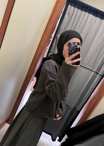 Düğmeli Gri Kadın Midi Kaban - Görsel 6