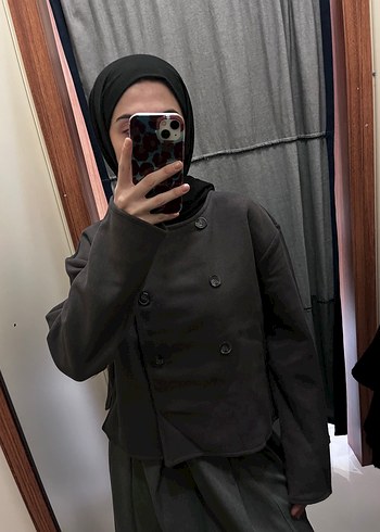 Antrasit ceket kaban - Görsel 5