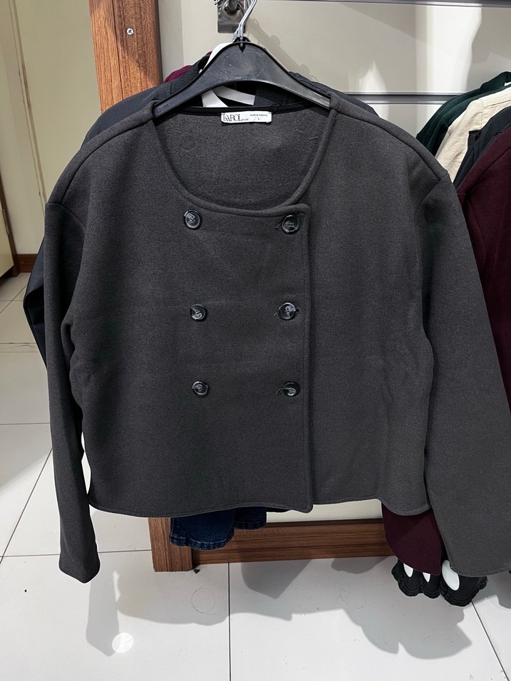 Antrasit ceket kaban - Görsel 2