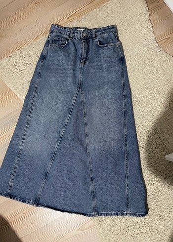 Kadın  Mavi Bol Kesim maxi Kot Pantolon - Görsel 2