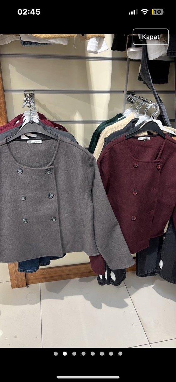 Bordo Kadın Yün Midi Kaban - Görsel 2