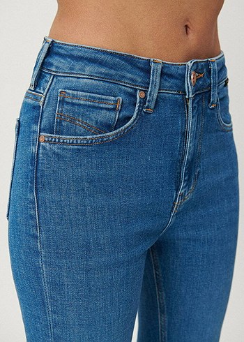 xs Beden Kadın XS Mavi İspanyol Paça Denim Pantolon