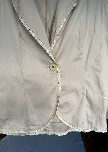 Setre Bej Kadın Klasik Kesim Bohem Düğmeli Ceket - Görsel 4