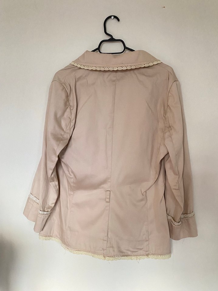 Setre Bej Kadın Klasik Kesim Bohem Düğmeli Ceket - Görsel 2