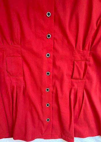 Adilışık Xs Kadın Kırmızı Düğmeli Gömlek - Görsel 7