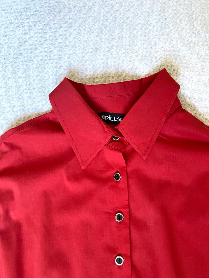 Adilışık Xs Kadın Kırmızı Düğmeli Gömlek - Görsel 4