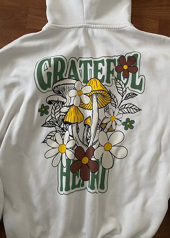 Beyaz Mavi Kapüşonlu Kadın Sweatshirt - Görsel 6