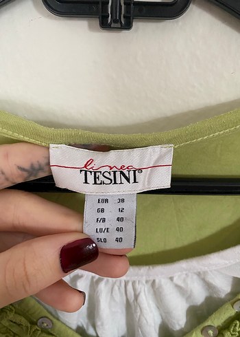 Yeşil Dantel Detaylı V Yaka Kadın Bluz YK2 - Görsel 4