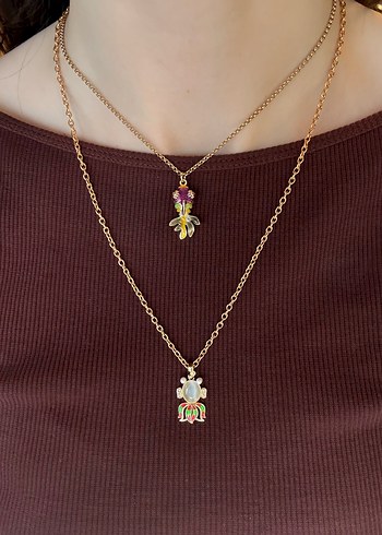 Altın Renkli Bohem Zincir Kolyeler - Görsel 2