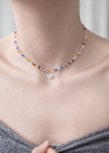 Renkli Boncuklu Mini Bohem Kolye - Görsel 2