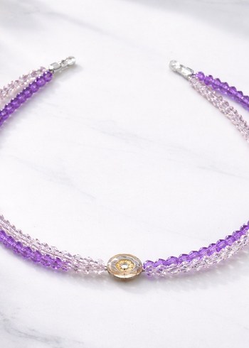 Mini Mor Boncuklu Bohem Kolye - Görsel 2