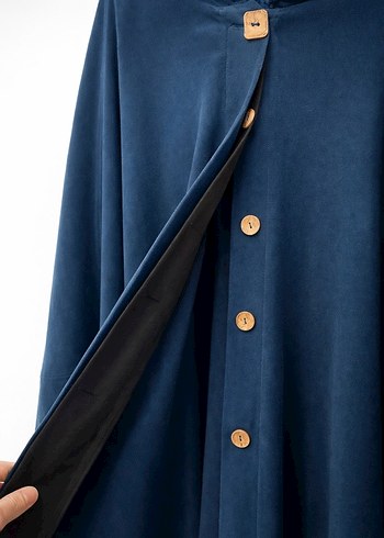 Kapüşonlu Lacivert Panço - Görsel 2
