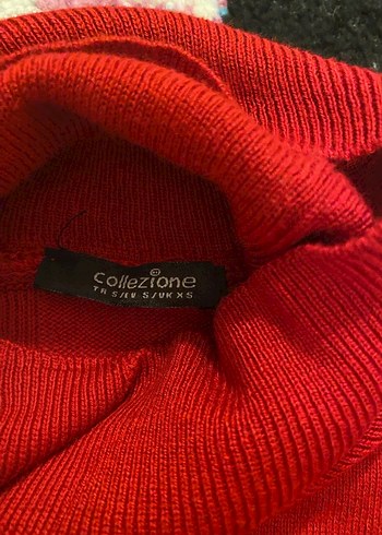 Kırmızı Kadın Boğazlı Triko Kazak M Beden - Görsel 2