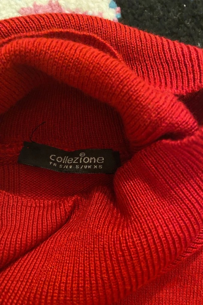 Kırmızı Kadın Boğazlı Triko Kazak M Beden - Görsel 2