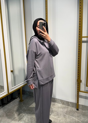 Oysho Gri Rahat Kesim Kadın Takım şalvar model kapüşonlu takım