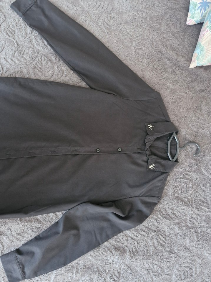 siyah Uzun Kollu  Gömlek - Görsel 3