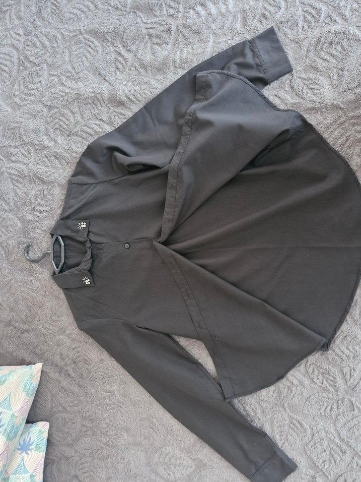 siyah Uzun Kollu  Gömlek - Görsel 5