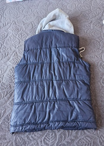 Fermuarlı lacivert Yelek, Yüksek Yakalı, Kolsuz - Görsel 4