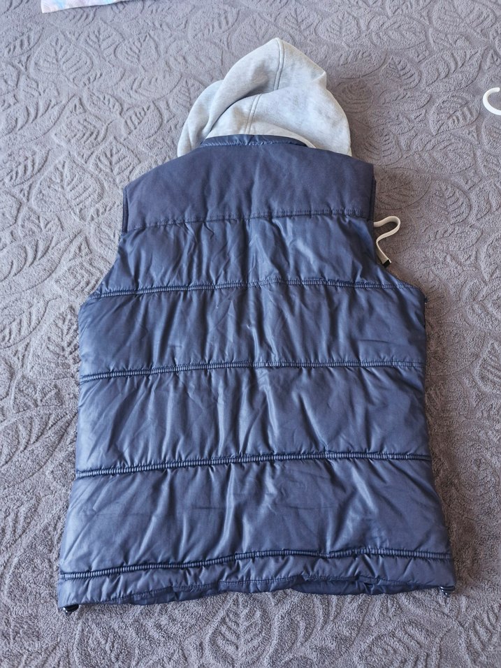 Fermuarlı lacivert Yelek, Yüksek Yakalı, Kolsuz - Görsel 4