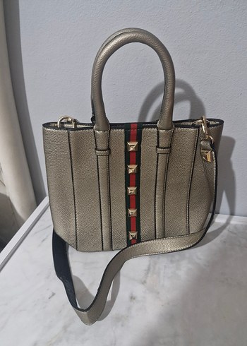 Bej Deri Kemer Detaylı Kadın Çanta - Görsel 4