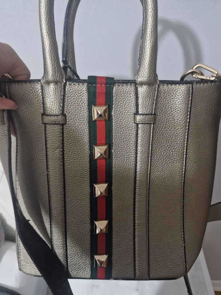 Bej Deri Kemer Detaylı Kadın Çanta - Görsel 2