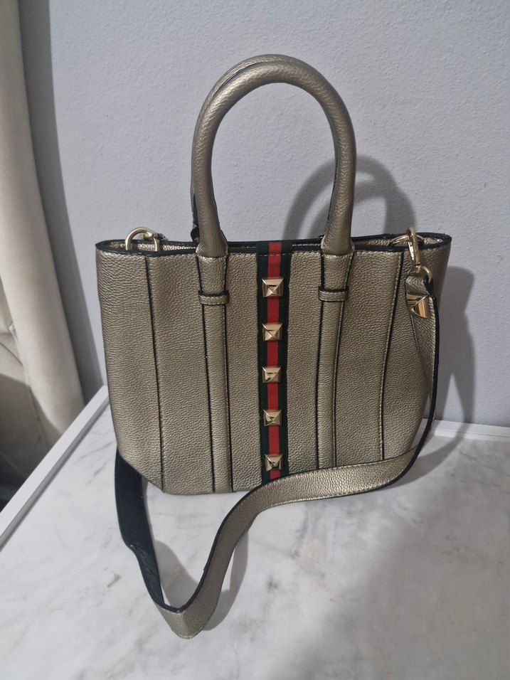 Bej Deri Kemer Detaylı Kadın Çanta - Görsel 4