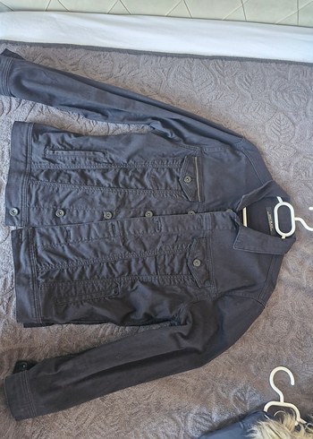 siyah Düğmeli erkek Denim Ceket - Görsel 5