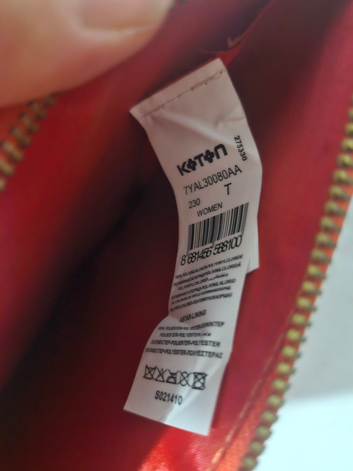 Kırmızı Deri Fermuarlı Kadın Clutch Çanta - Görsel 3