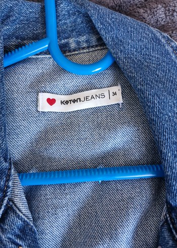 Kemerli Kadın Mavi Kot Ceket - Görsel 2