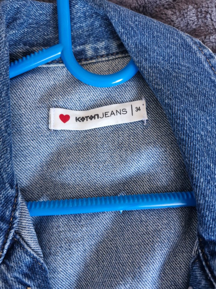 Kemerli Kadın Mavi Kot Ceket - Görsel 2