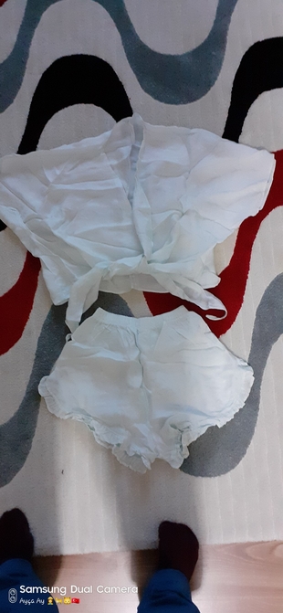 saten şort bluz takımı 