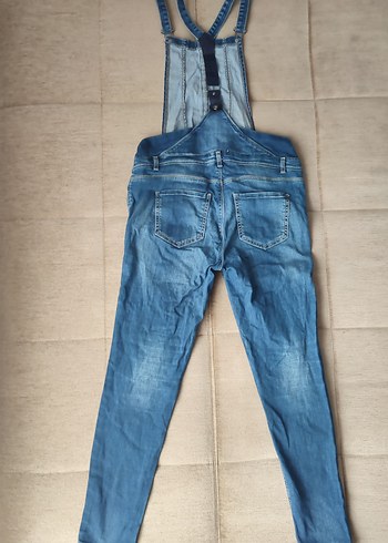 38 Beden mavi Renk LC Waikiki likralı salopet askılı pantolon 38 beden
